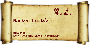 Markon Lestár névjegykártya